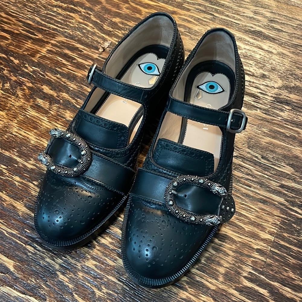 Authentic GUCCI Black Iowa Dionysus Mary Jane
